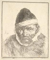 Vecchio con colletto bianco e cappello a punta, 1610-85