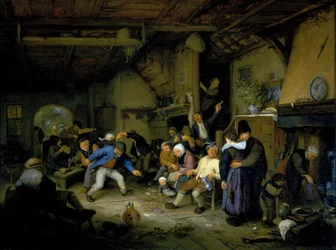 Contadini che ballano in una taverna