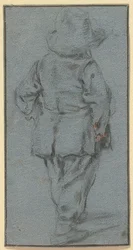 Ragazzo in piedi di spalle