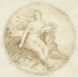 Cerere seduta con un corno dell