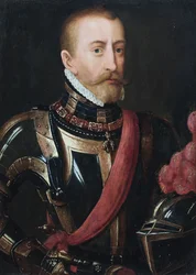 Ritratto di nobile in armatura (olio su tavola)