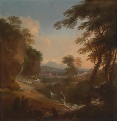 Paesaggio con montagne lontane