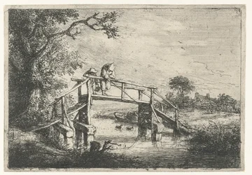 Due pescatori su un ponte