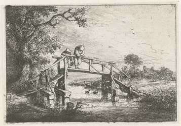Due pescatori su un ponte