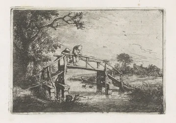 Due pescatori su un ponte