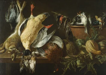 Natura morta con selvaggina e verdure