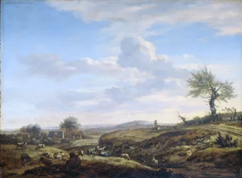 Paesaggio collinare con strada principale