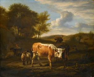 Paesaggio montano con mucche