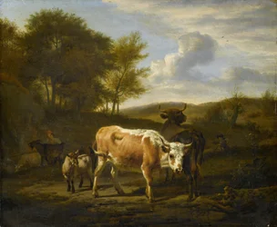 Paesaggio montuoso con mucche