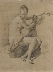 Nudo femminile seduto, ca. 1660-70