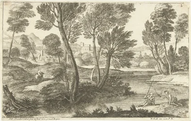 Paesaggio con due pescatori