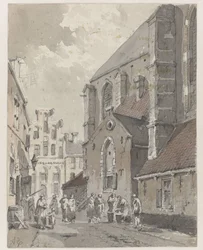 Veduta di Amersfoort, a destra una parte della chiesa di San Giorgio