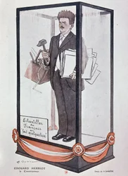 Cartone animato di Barrère su Herriot in Fantasio: Edouard Herriot: il costruttore