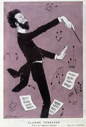 Caricatura di Claude Antoine Terrasse (1867-1925), compositore francese: Principe dell