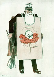 Caricatura del Primo Ministro greco Stephanos Skouloudis