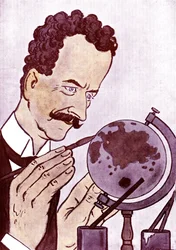 Cartone animato di Philippe Berthelot (1866-1934) politico e diplomatico francese - disegno di Adrien Barrere (1877-1931) da Fantasio