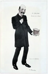 Joseph Caillaux, ministro delle rendite - Illustrazione di Adrien Barrere in "Fantasio" del 15/02/1907