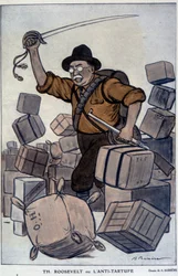 Theodore Roosevelt - di Barrère, in "Fantasio" del 01/09/1915