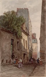 Casa del diacono François de Pâris (1690-1727), Parigi, rue des Bourguignons (attuale boulevard de Port-Royal). Disegno di Adrien Dauzats (1804-1868)