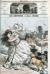 Abbaiando, la Repubblica inseguita da cani realisti o bonapartisti. Copertina in "L