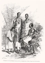Abitanti di Grand-Bassam, illustrazione da Le Tour du Monde, 1868