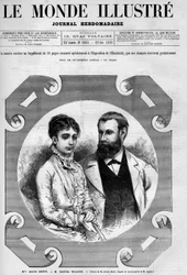 Ritratto di Daniel Wilson, politico francese con sua moglie, Alice Grevy. Incisione di Adrien Marie. Uno di 