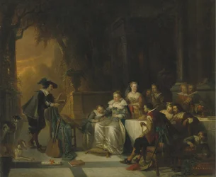 John Dryden che Legge una delle Sue Poesie alla Corte, 1869
