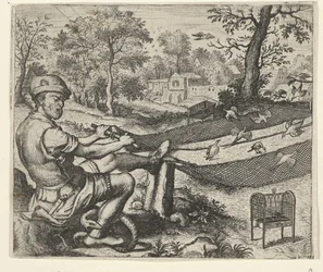 Favola del cacciatore di uccelli e del serpente