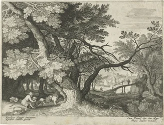 Paesaggio con due cacciatori
