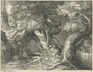 Viaggiatori sopra una cascata