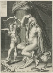 Venere si pettina i capelli