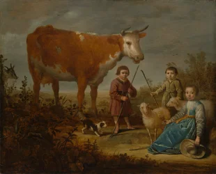 Bambini e una mucca
