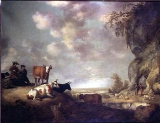Paesaggio con pastori che fanno musica