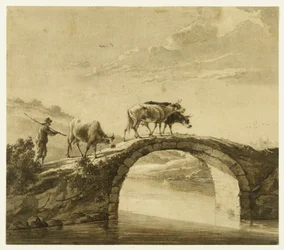 Tre mucche su un ponte (Lugt 16)