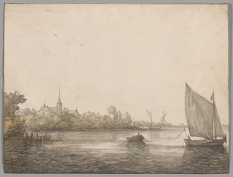 Veduta di IJsselmonde Vista Attraverso il Nuovo Maas