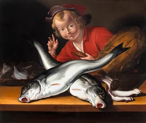 Giovane venditore di pesce, 1657-57 circa (olio su tela intelata)