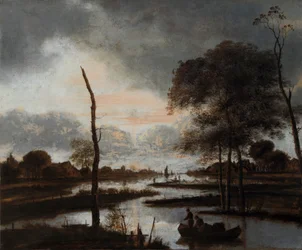 Vista del fiume: sera