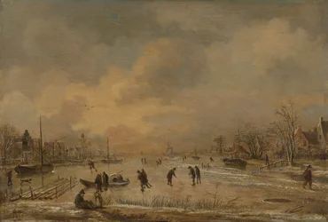 Paesaggio invernale con case