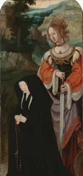 La resurrezione di Lazzaro (ala destra interna di un trittico con la donatrice e Santa Caterina)