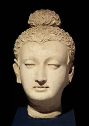 Testa di un Buddha, stile greco-buddhista, da Hadda