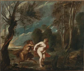 Paesaggio con ninfa e satiro