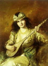 Odalisca con mandolino