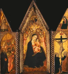 Trittico Portatile con la Madonna e il Bambino in Trono con Angeli