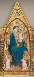 Madonna col Bambino in trono con dodici angeli e con il Cristo benedicente [pannello centrale]