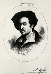 Autoritratto di Agostino Aglio (incisione)