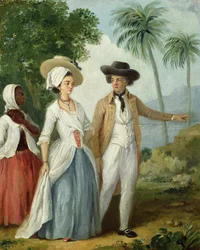 Un piantatore e sua moglie, assistiti da un servo, c.1780