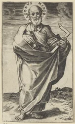 Apostolo Giacomo il Minore con libro e squadra