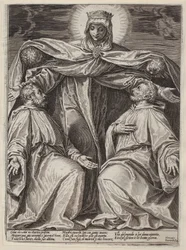 Madonna della Misericordia con due frati