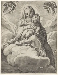 Maria con Bambino tra le nuvole