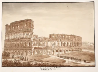 Vista del Colosseo dal Tempio di Venere, 1833